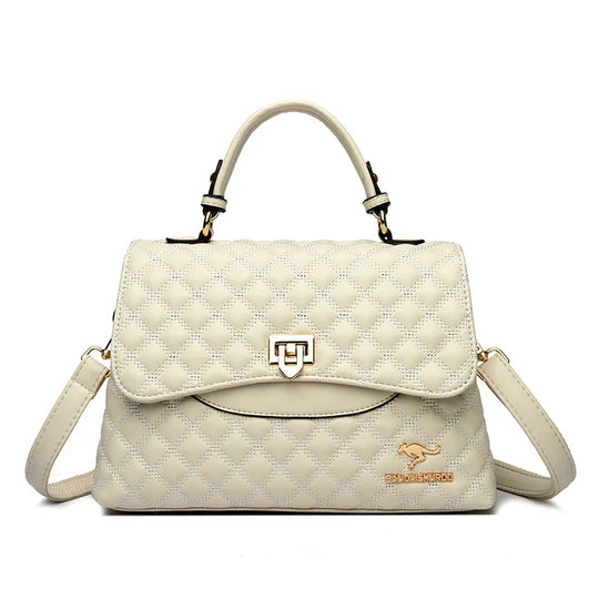 Cherry – Quilted Leather Top-Handle Bag for Women