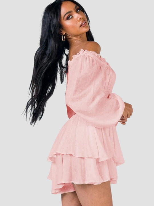 Whoopi – Off-Shoulder Tiered Mini Dress for Women