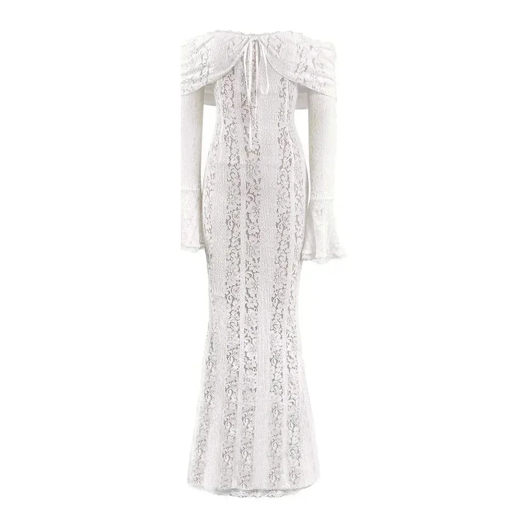 Anabelle – Off-Shoulder Lace Maxi Dress for Women