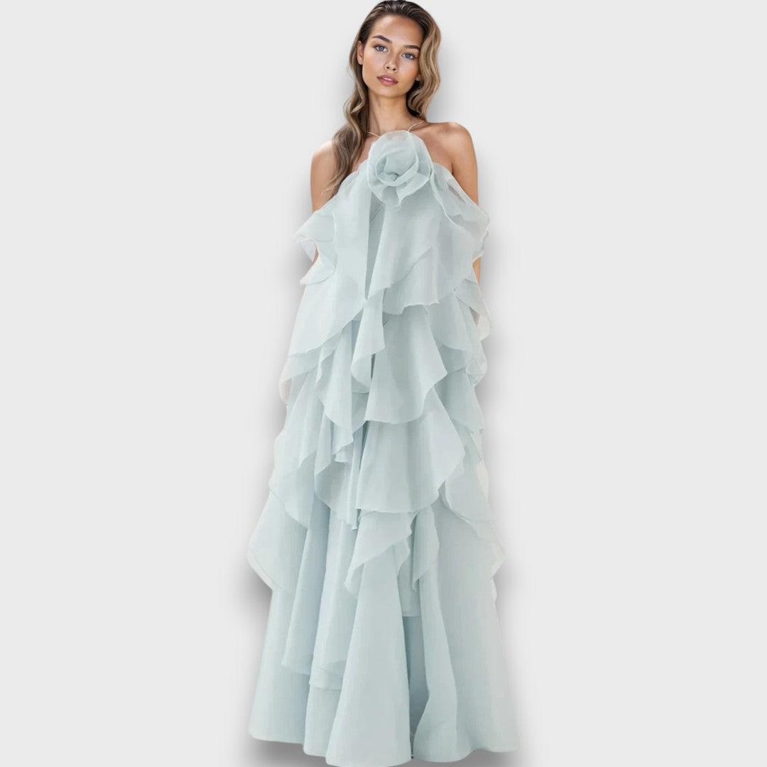 Arvella – Ruffled Dress with Halterneck