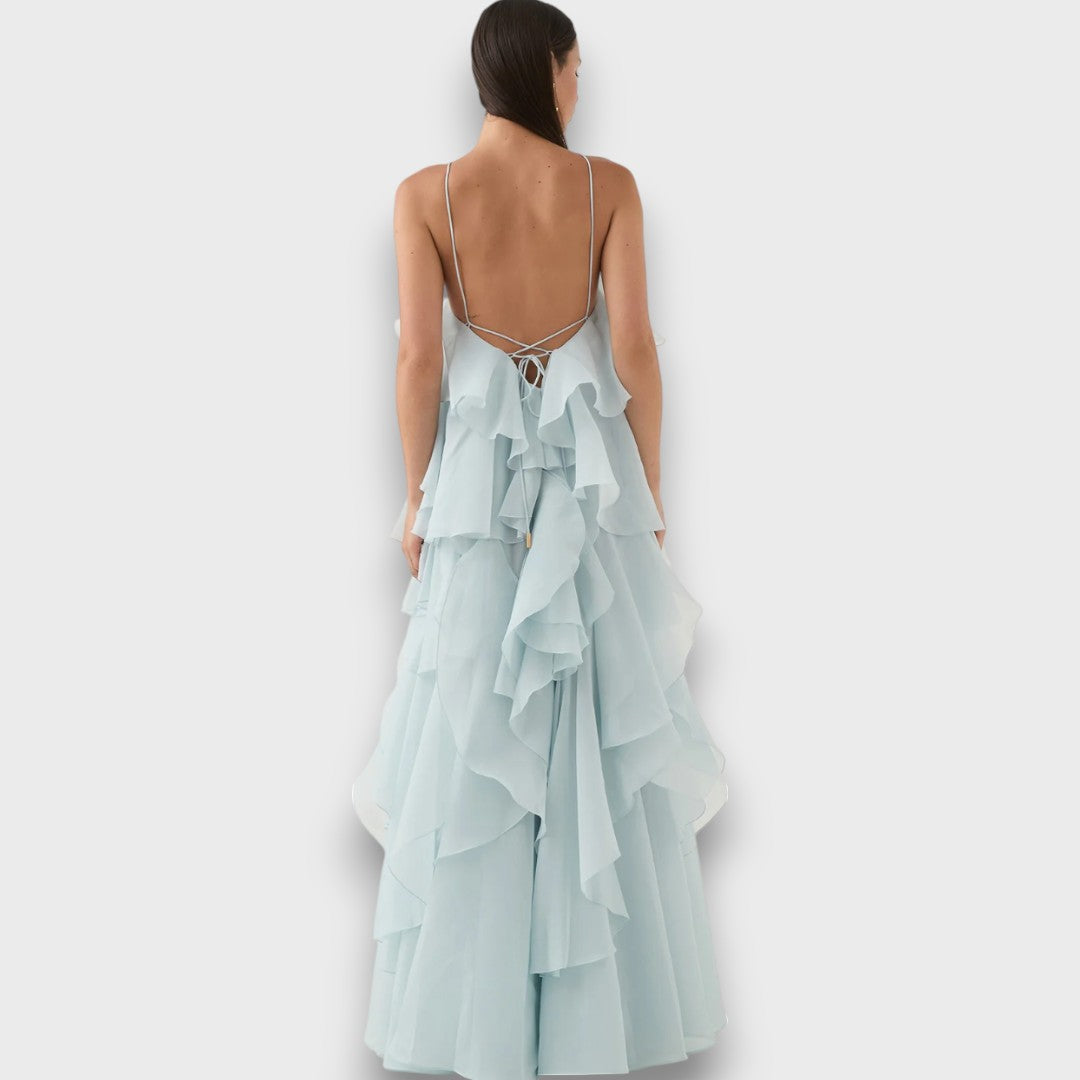 Arvella – Ruffled Dress with Halterneck