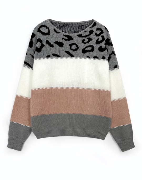 Claudette – Leopard Pattern Knit Sweater for Women