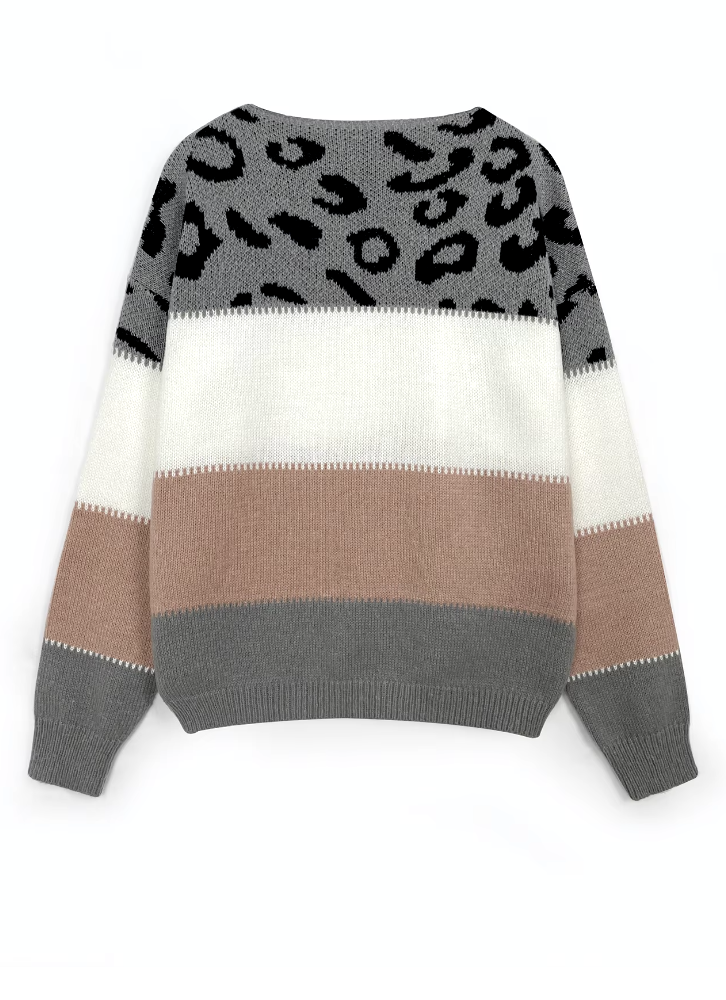 Claudette – Leopard Pattern Knit Sweater for Women