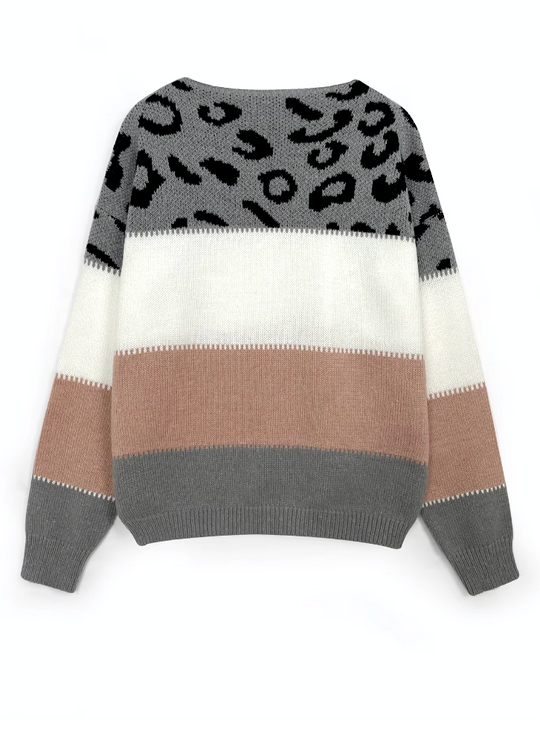 Claudette – Leopard Pattern Knit Sweater for Women