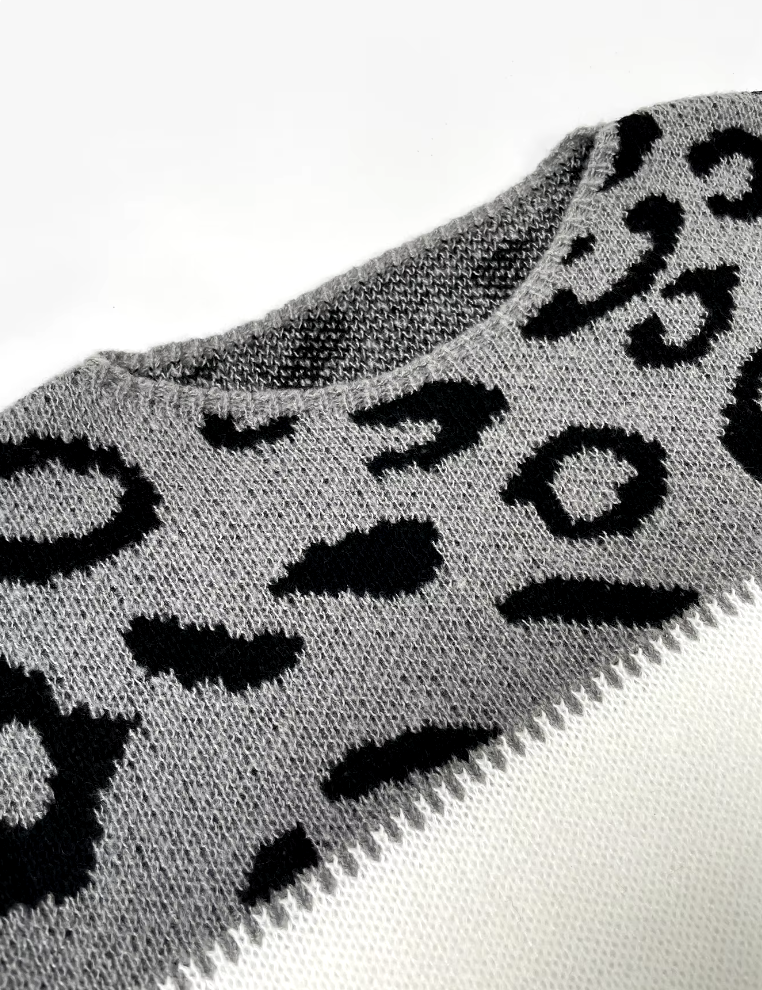 Claudette – Leopard Pattern Knit Sweater for Women