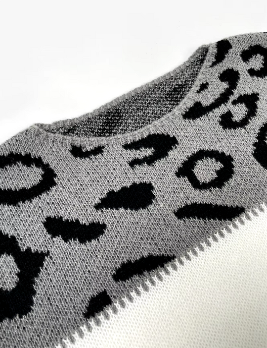 Claudette – Leopard Pattern Knit Sweater for Women