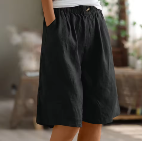 Gelsomina – Relaxed Linen-Blend Bermuda Shorts for Women