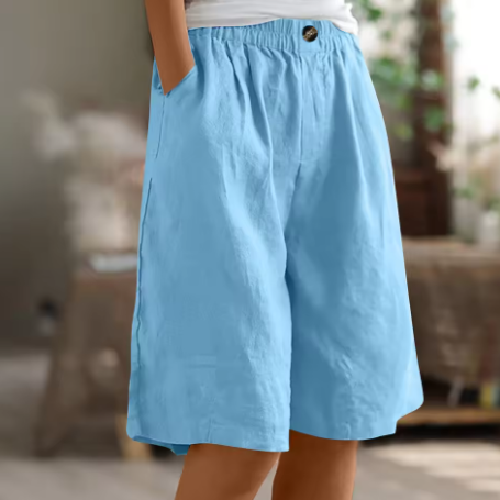 Gelsomina – Relaxed Linen-Blend Bermuda Shorts for Women