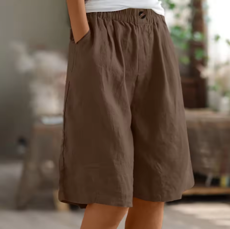Gelsomina – Relaxed Linen-Blend Bermuda Shorts for Women