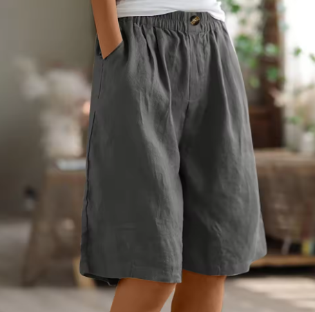 Gelsomina – Relaxed Linen-Blend Bermuda Shorts for Women