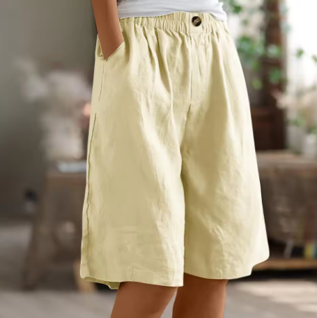 Gelsomina – Relaxed Linen-Blend Bermuda Shorts for Women