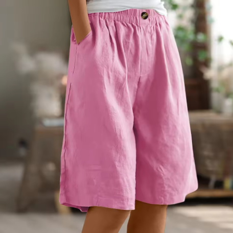 Gelsomina – Relaxed Linen-Blend Bermuda Shorts for Women