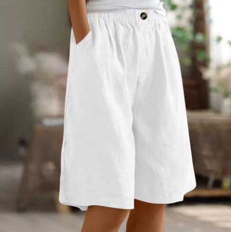 Gelsomina – Relaxed Linen-Blend Bermuda Shorts for Women