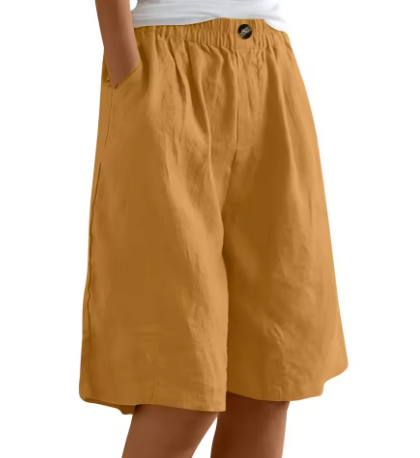 Gelsomina – Relaxed Linen-Blend Bermuda Shorts for Women