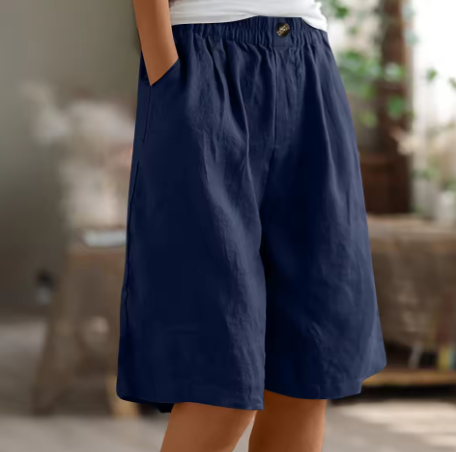 Gelsomina – Relaxed Linen-Blend Bermuda Shorts for Women