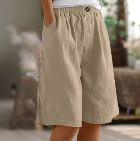 Gelsomina – Relaxed Linen-Blend Bermuda Shorts for Women