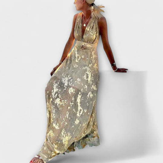 Almera – Lightweight Maxi Dress with Golden Reflections