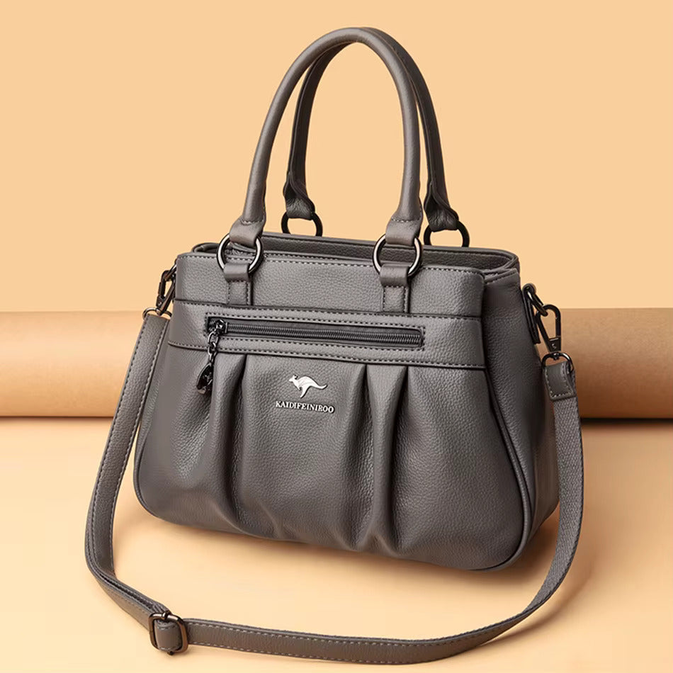 Deborah – Elegant Multi-Pocket Leather Tote Bag for Women
