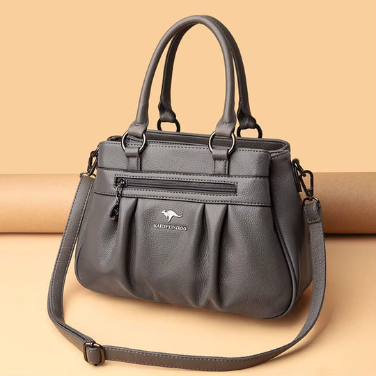 Deborah – Elegant Multi-Pocket Leather Tote Bag for Women
