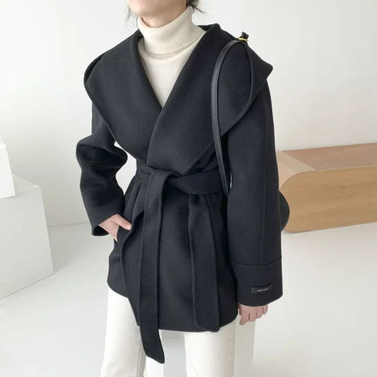 Atasha – Belted Wool Blend Wrap Coat for Women
