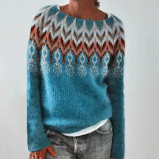 STELLA | NORDIC PATTERN KNIT SWEATER