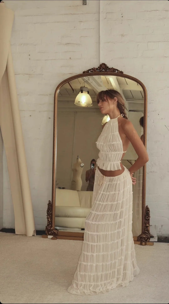 Dominica – Two-Piece Crochet Maxi Dress for Women