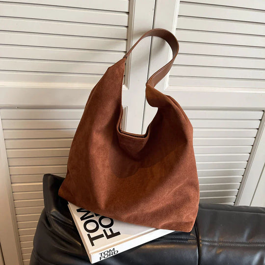 Anneli – Women's Shoulder Bag with Soft Suede Appearance