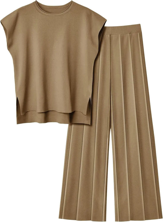 Mikay – Sleeveless Wide-Leg Lounge Set for Women