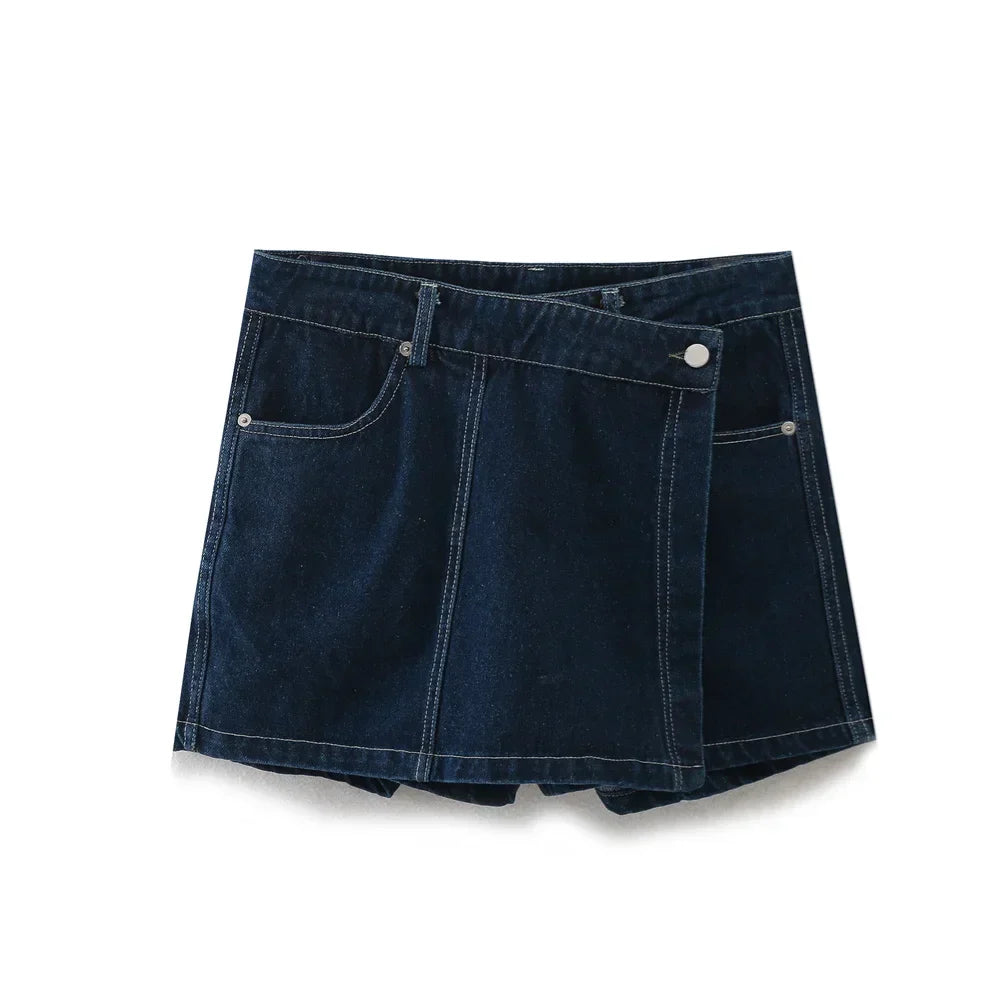 Renvara – Two-Piece Denim Skirt and Shirt Set for Women