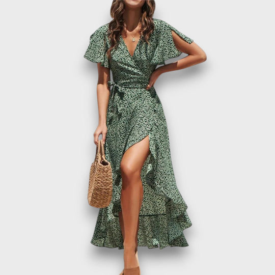 Lianora – Wrap Dress with Ruffled Hem