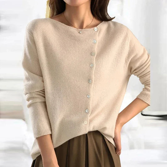 PIPER | ASYMMETRICAL BUTTON SWEATER