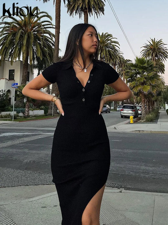 Charline – Button-Front Maxi Dress for Women
