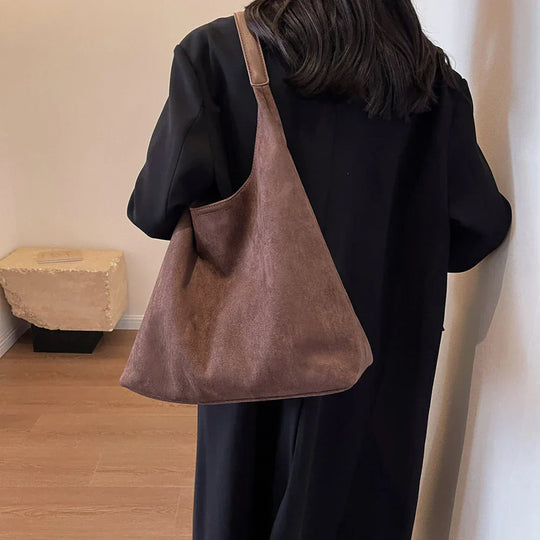 Anneli – Women's Shoulder Bag with Soft Suede Appearance