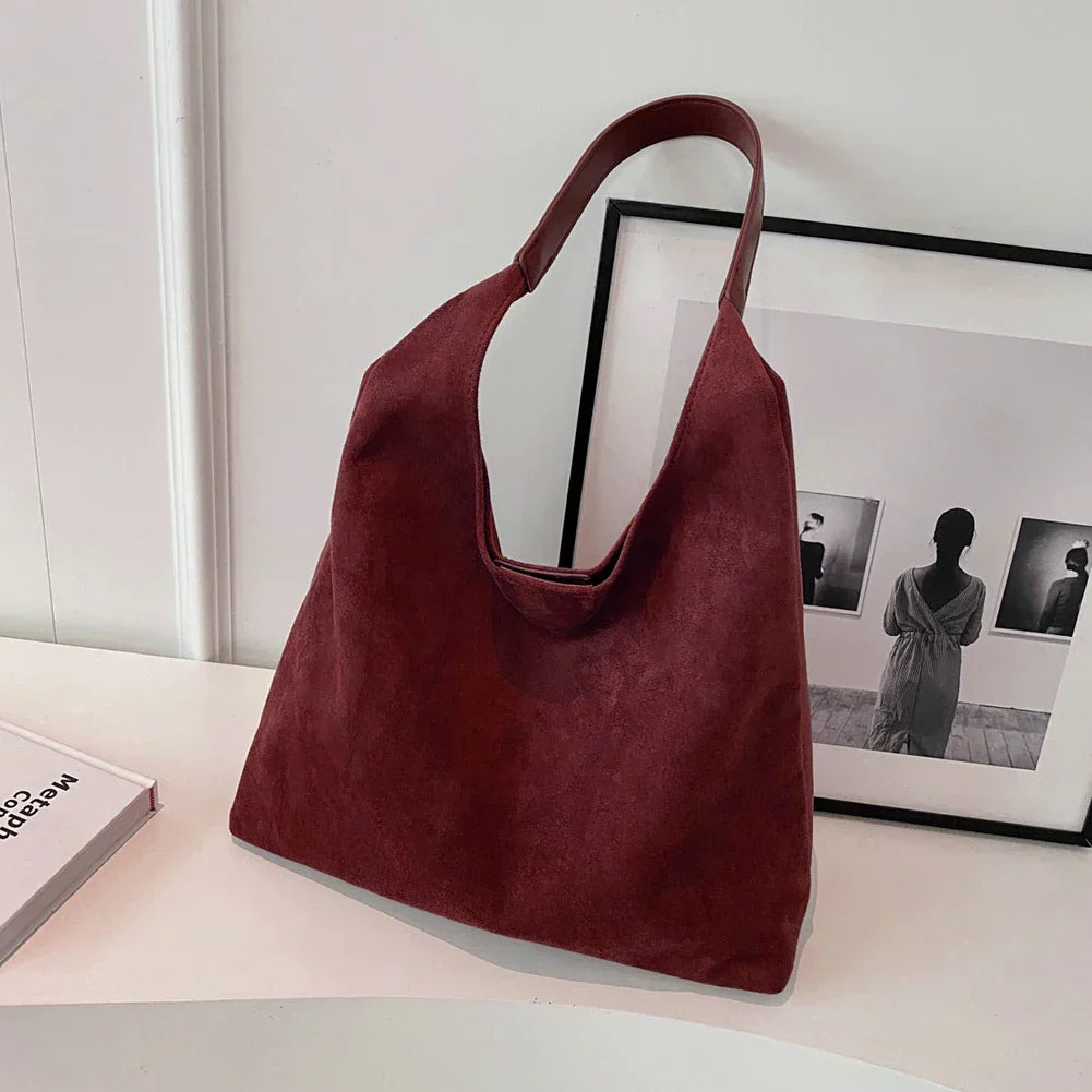 Anneli – Women's Shoulder Bag with Soft Suede Appearance