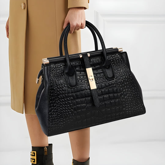 Diora  – Croc-Embossed Leather Tote for Women