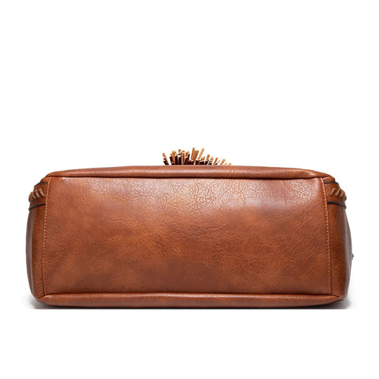 Majel – Women’s Tassel Accent Leather Tote