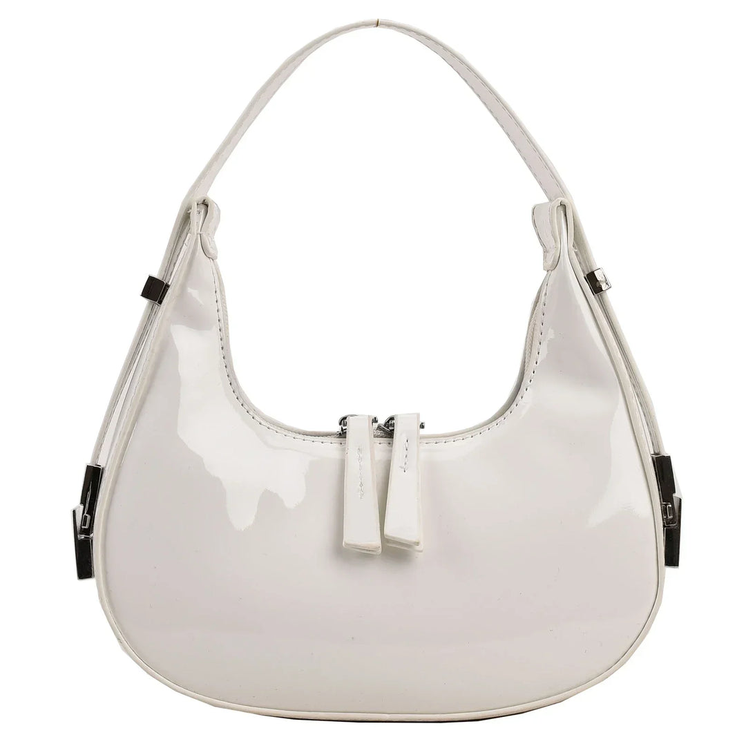 Anny – Glossy Vintage Crescent Shoulder Bag