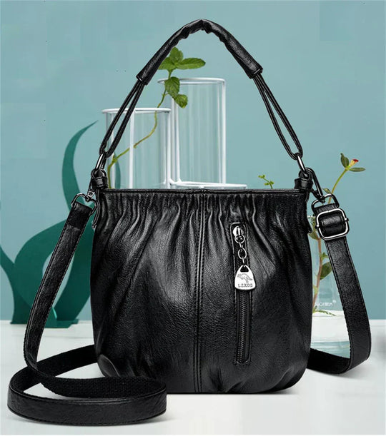 Felicity – Chic Multi-Pocket Leather Shoulder Bag for Women