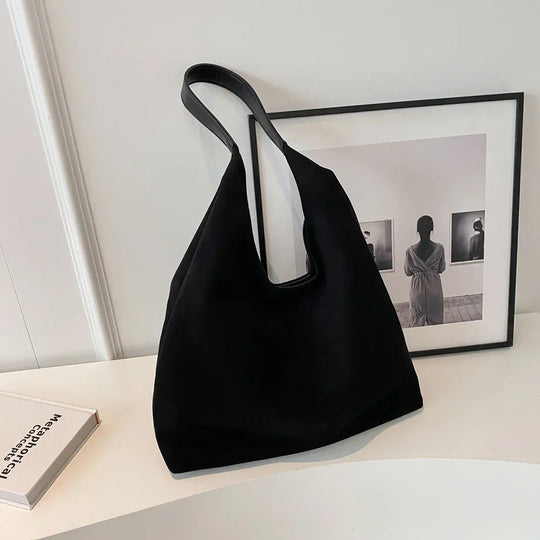 Anneli – Women's Shoulder Bag with Soft Suede Appearance