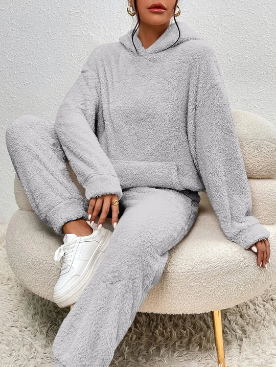 Lilianna– Fuzzy Hooded Loungewear Set for Women