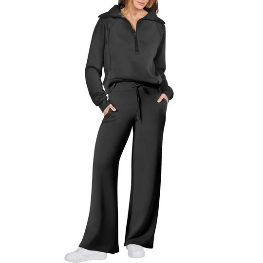 Mazie – Zip-Up Wide-Leg Lounge Set for Women