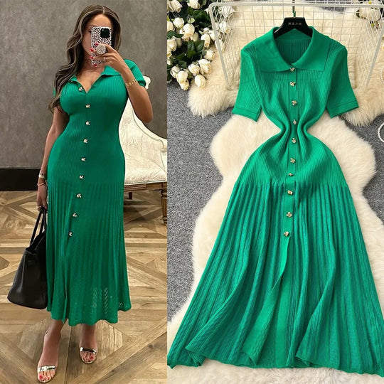 Elizza – Button-Down Midi Dress for Women
