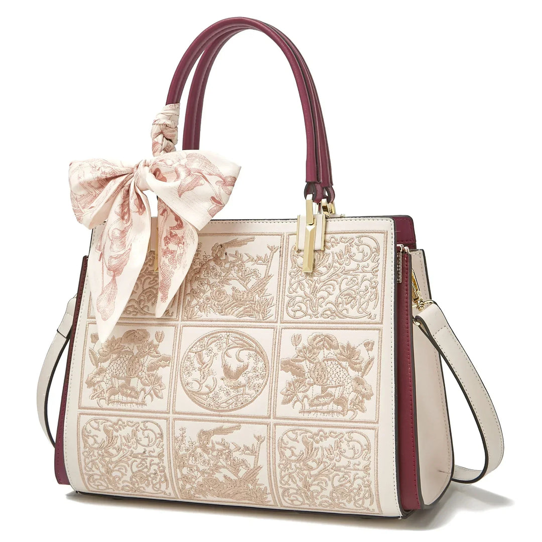 Axelina – Distinctive Embroidered Crossbody Bag with Bow