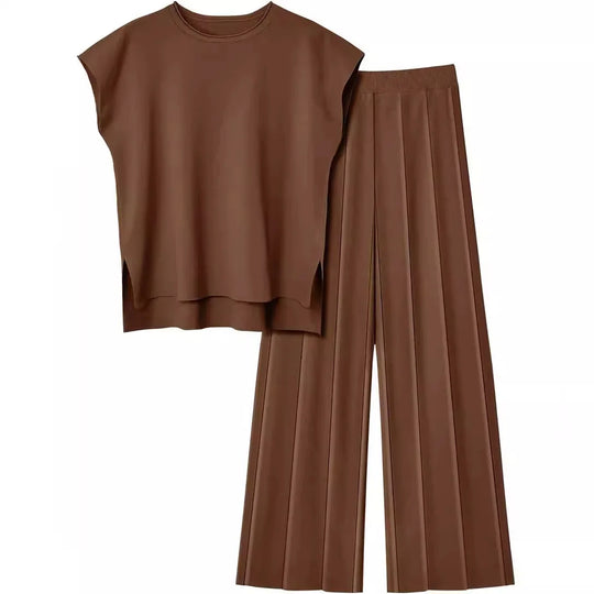 Mikay – Sleeveless Wide-Leg Lounge Set for Women