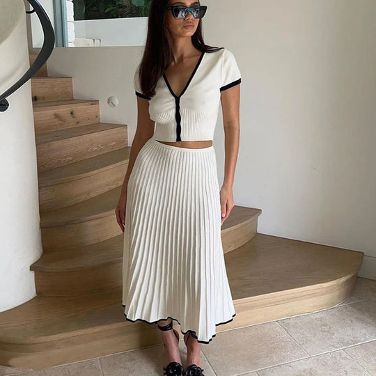 Jeacebelle – Two-Piece Pleated Skirt Set for Women