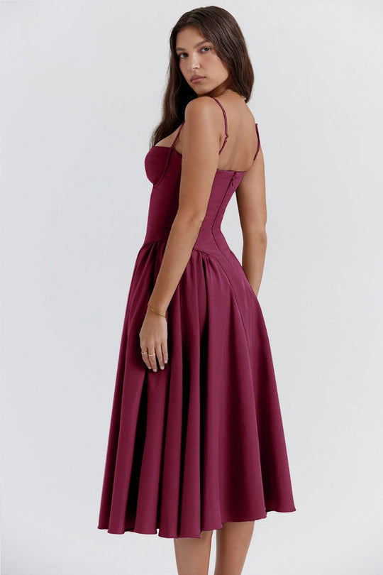 Serenah – Strapless Midi Dress with Sweetheart Bodice