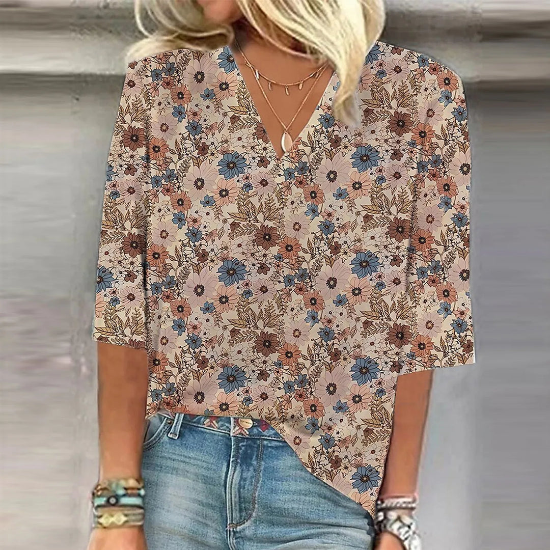 Frances – Bohemian Print Lightweight Blouse for Women