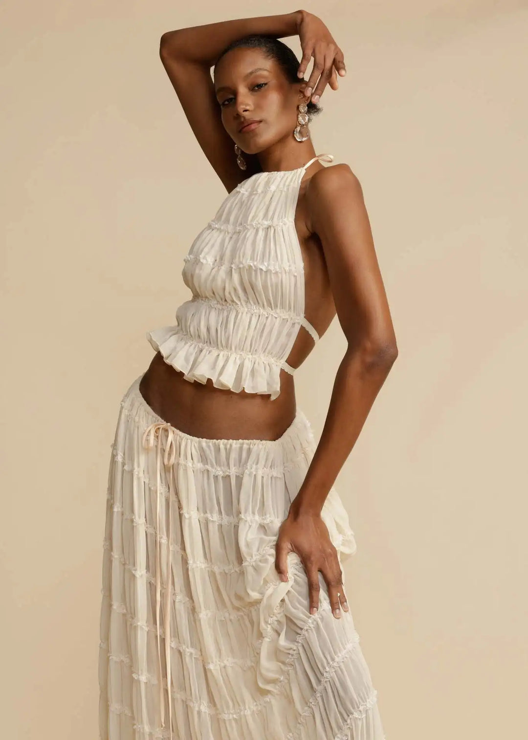 Dominica – Two-Piece Crochet Maxi Dress for Women