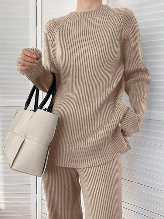 Elliot – Minimalist Ribbed Knit Lounge Set for Women