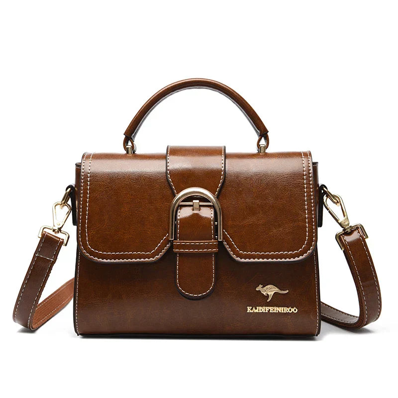 Arina – Elegant Brown Mini Shoulder Bag with Timeless Closure